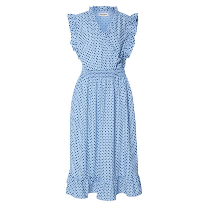 Blue - Front - Lollys Laundry Womens-Ladies Polka Dot Midi Dress
