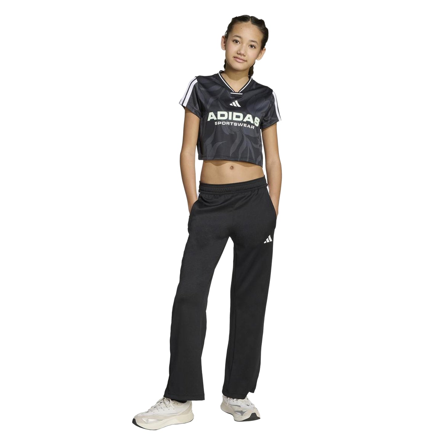 Black-White - Close up - Adidas Childrens-Kids House Of Tiro Colors Of Football 3 Stripes Joggers