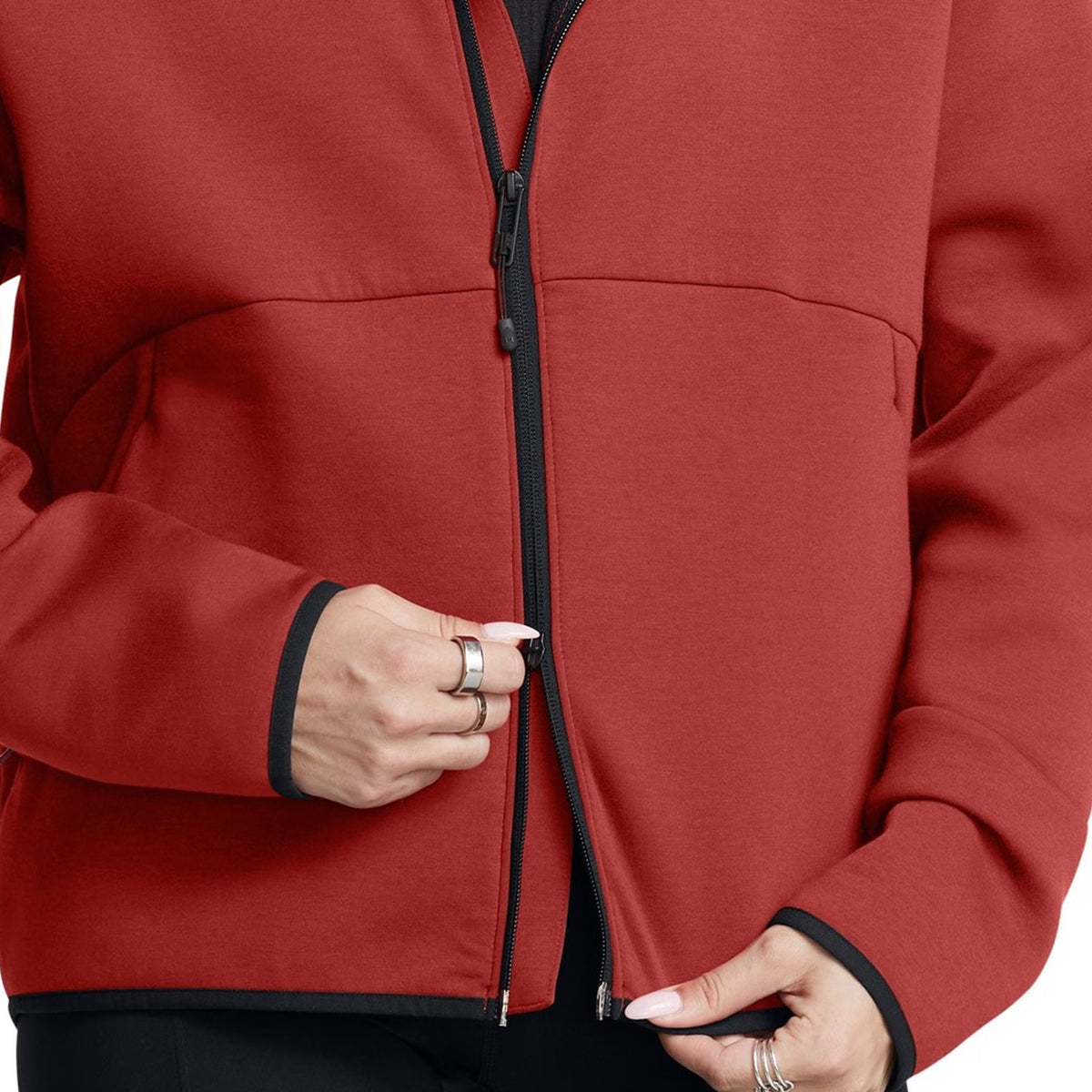 Orange - Pack Shot - Under Armour Womens-Ladies Unstoppable Two Tone Sweat Jacket