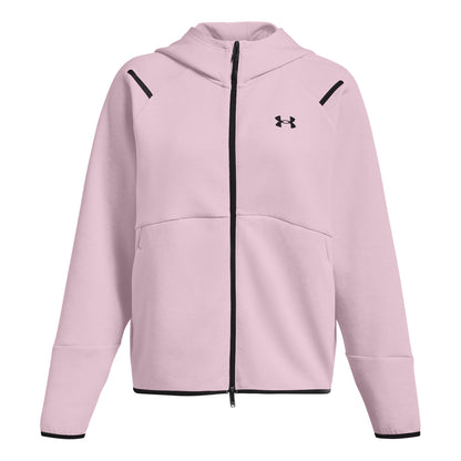 Pink - Front - Under Armour Womens-Ladies Unstoppable Two Tone Sweat Jacket