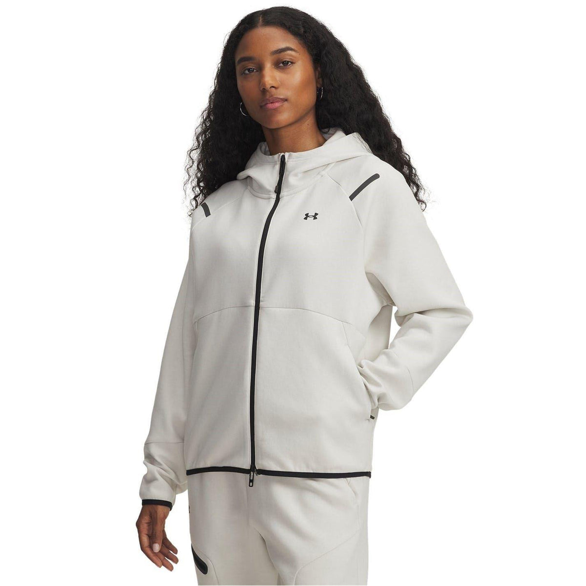Off White - Front - Under Armour Womens-Ladies Unstoppable Two Tone Sweat Jacket