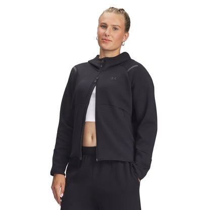 Black - Side - Under Armour Womens-Ladies Unstoppable Two Tone Sweat Jacket