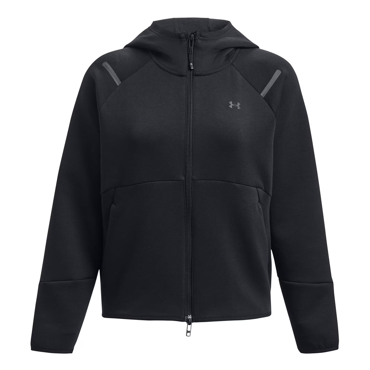 Black - Front - Under Armour Womens-Ladies Unstoppable Two Tone Sweat Jacket