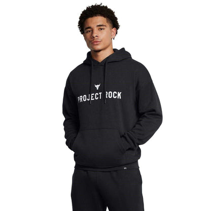 Black-White - Side - Under Armour Mens Project Rock Hoodie