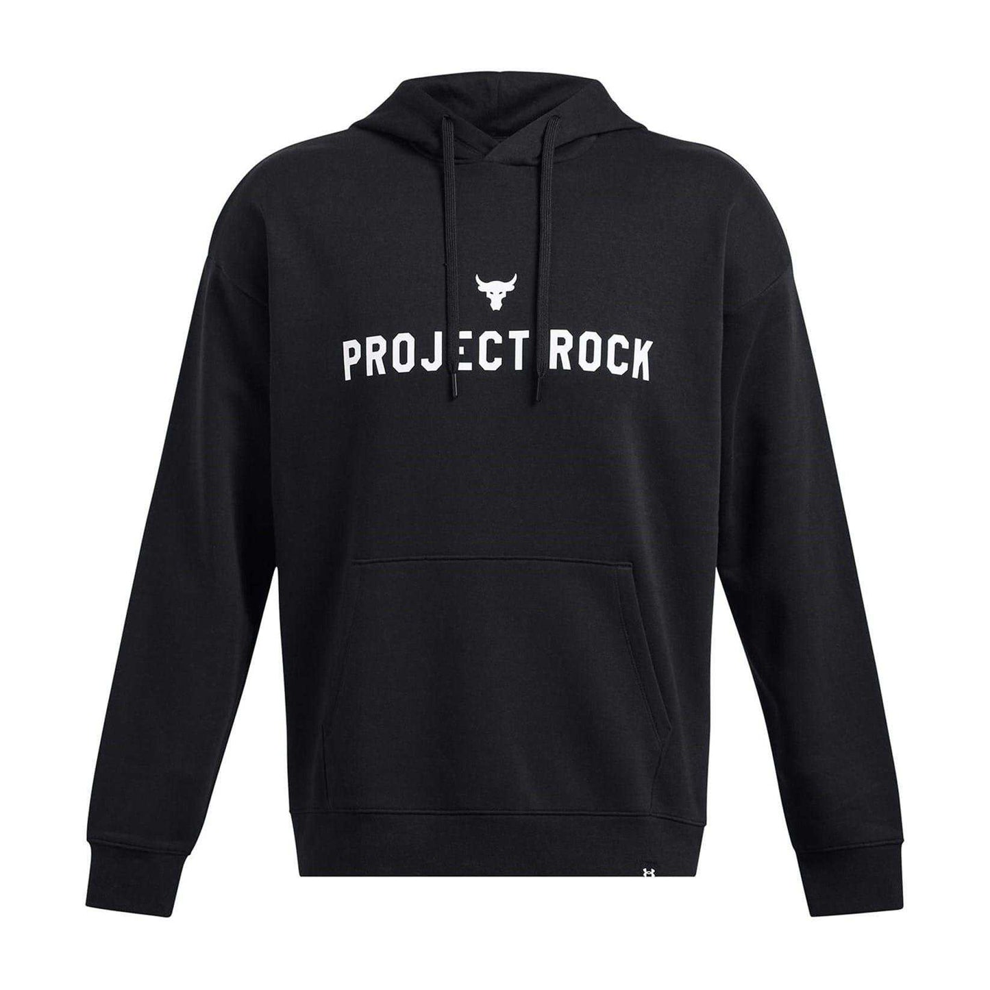 Black-White - Front - Under Armour Mens Project Rock Hoodie