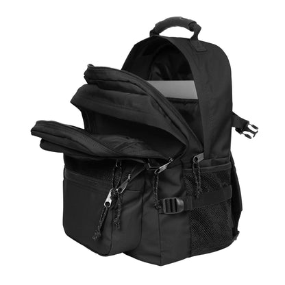 Black - Side - Eastpak Logo Polyester Backpack