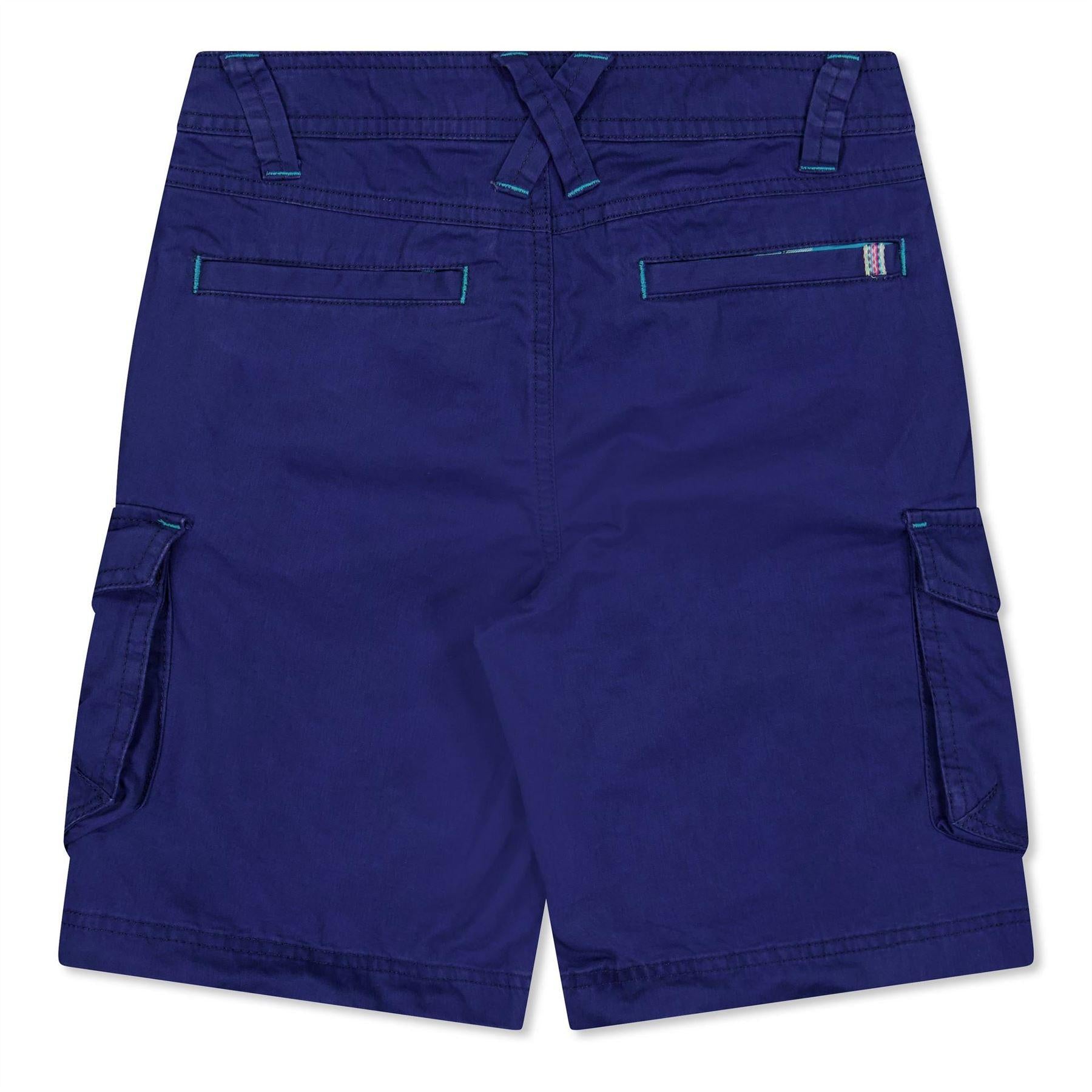 Blue - Back - Puma Childrens-Kids Beach Walking Cargo Shorts