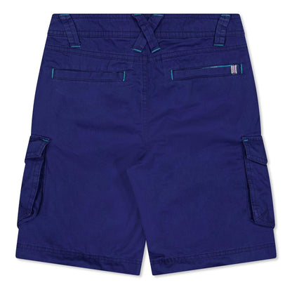 Blue - Back - Puma Childrens-Kids Beach Walking Cargo Shorts