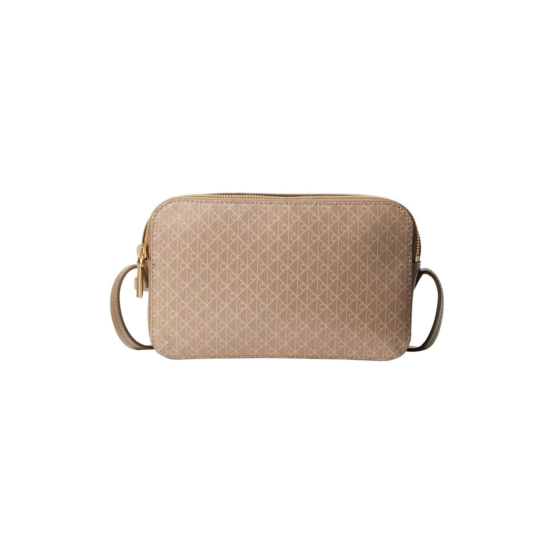 Taupe - Front - Calvin Klein Monogram Camera Bag