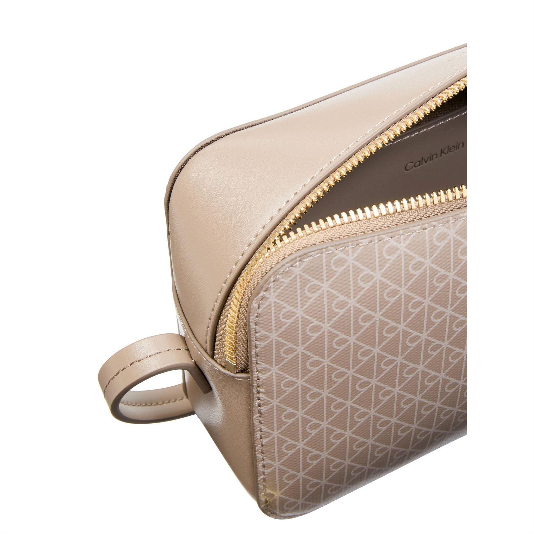 Taupe - Back - Calvin Klein Monogram Camera Bag