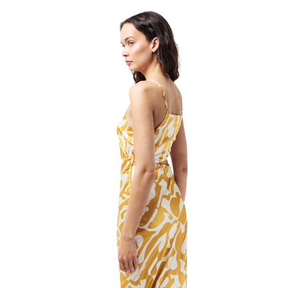 Mustard Print - Lifestyle - AX Paris Womens-Ladies Polyester Asymmetric Cut Out Party Midi Dress