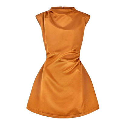 Bronze - Front - Odd Muse Womens-Ladies The Ultimate Satin Mini Dress