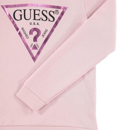 Pink - Lifestyle - Guess Childrens-Kids Logo Cotton Hoodie