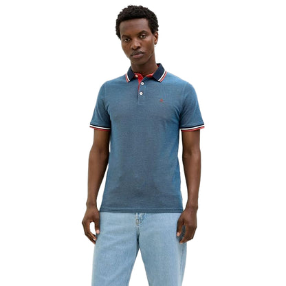 Rio Red-Denim - Pack Shot - Jack And Jones Mens Paulos Collared Polo Shirt (Pack of 2)