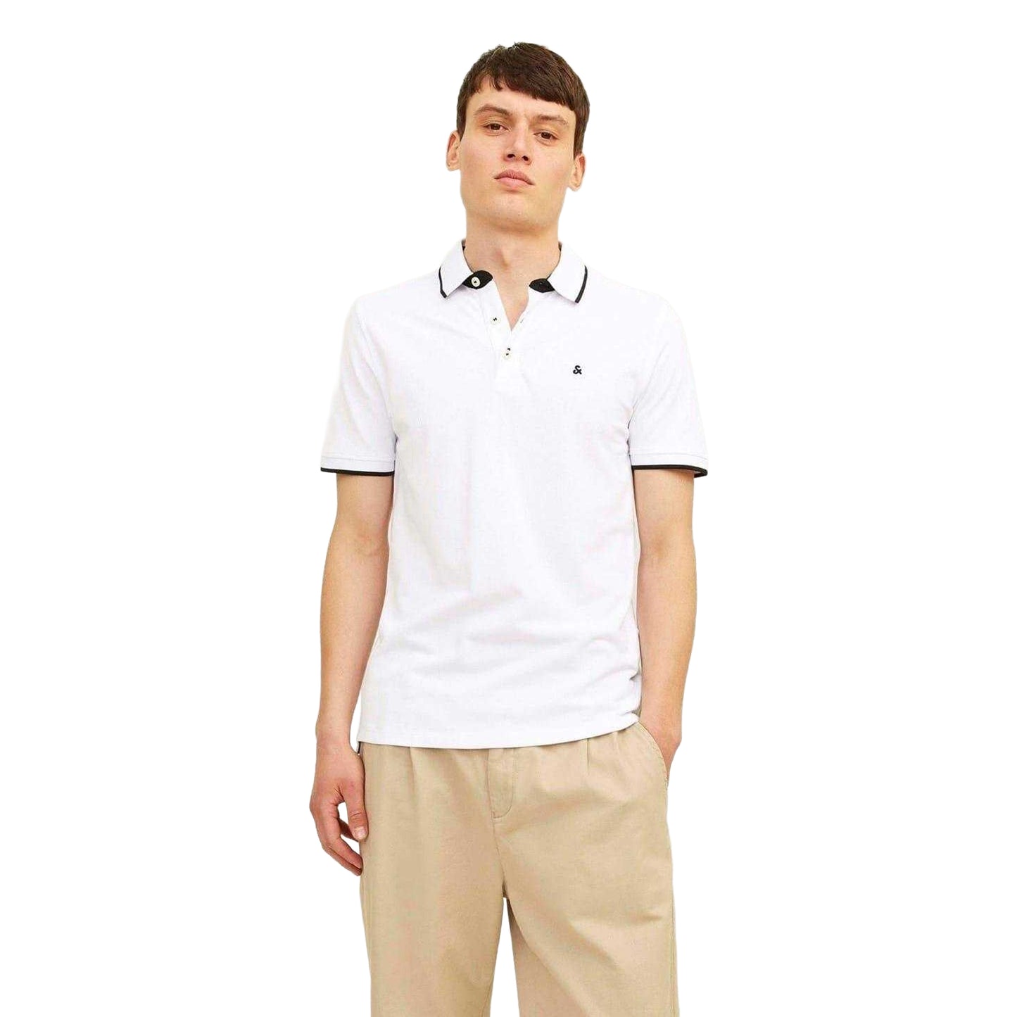 Cobalt Blue-White - Back - Jack And Jones Mens Paulos Collared Polo Shirt (Pack of 2)