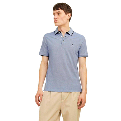 Cobalt Blue-White - Side - Jack And Jones Mens Paulos Collared Polo Shirt (Pack of 2)