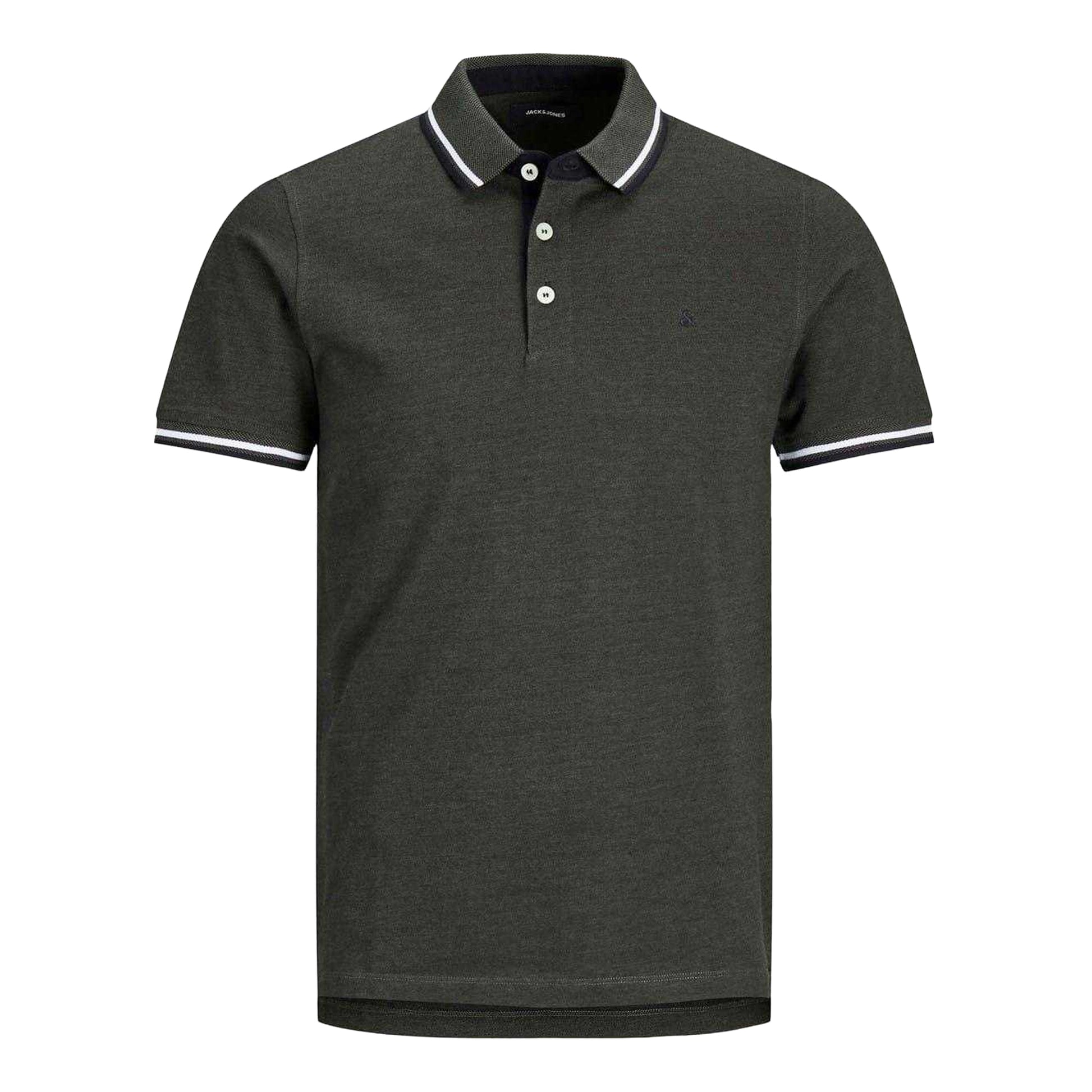 Navy-Forest - Side - Jack And Jones Mens Paulos Collared Polo Shirt (Pack of 2)