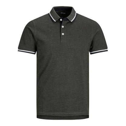 Navy-Forest - Side - Jack And Jones Mens Paulos Collared Polo Shirt (Pack of 2)