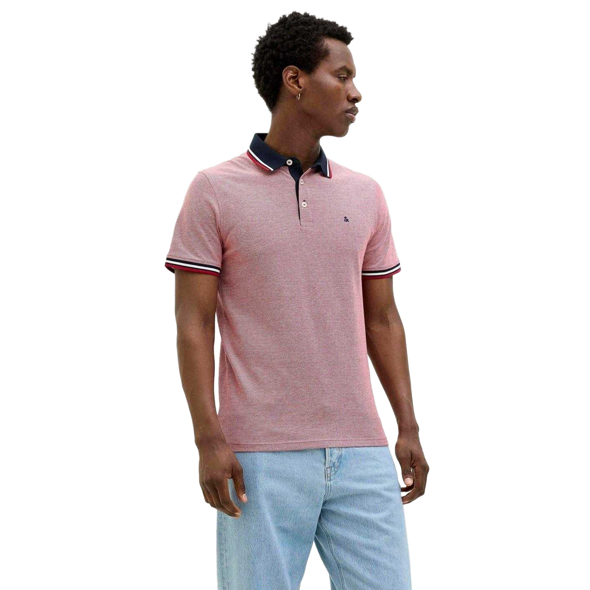 Rio Red-Denim - Side - Jack And Jones Mens Paulos Collared Polo Shirt (Pack of 2)