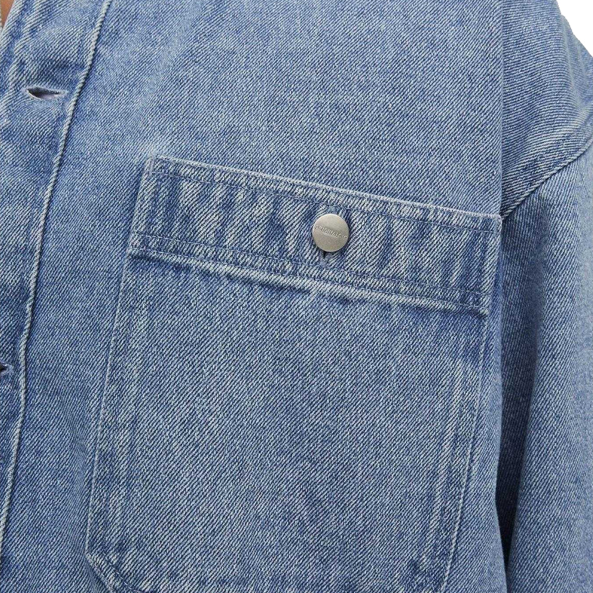 Blue - Pack Shot - Jack And Jones Mens Denim Pocket Overshirt