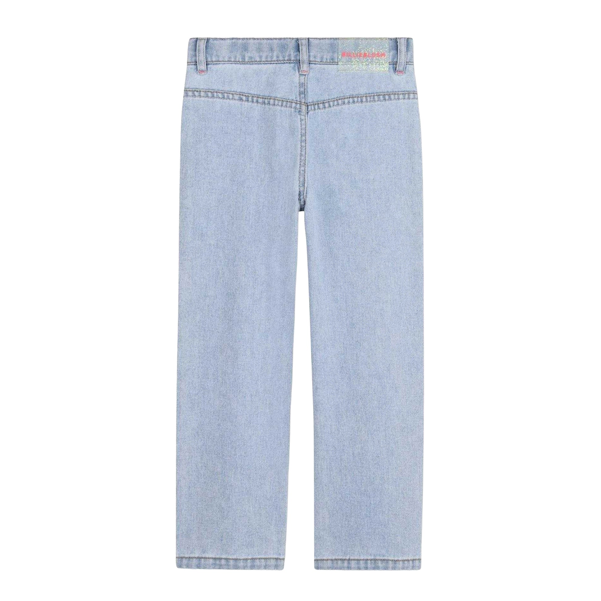Blue - Back - Billieblush Girls Denim Straight Leg Jeans