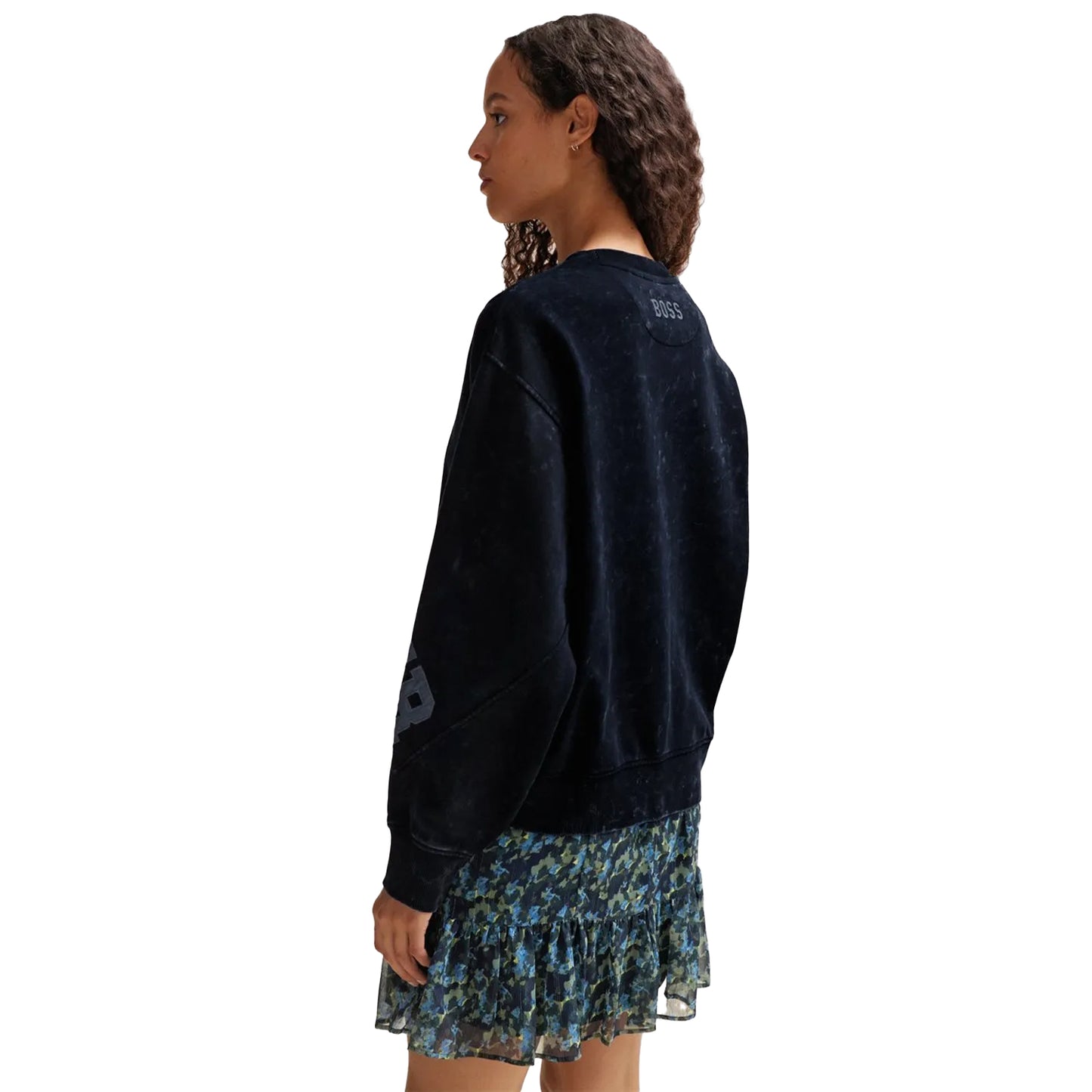 Dark Blue - Back - Boss Womens-Ladies C_Eprep Embroidered Logo Sweatshirt