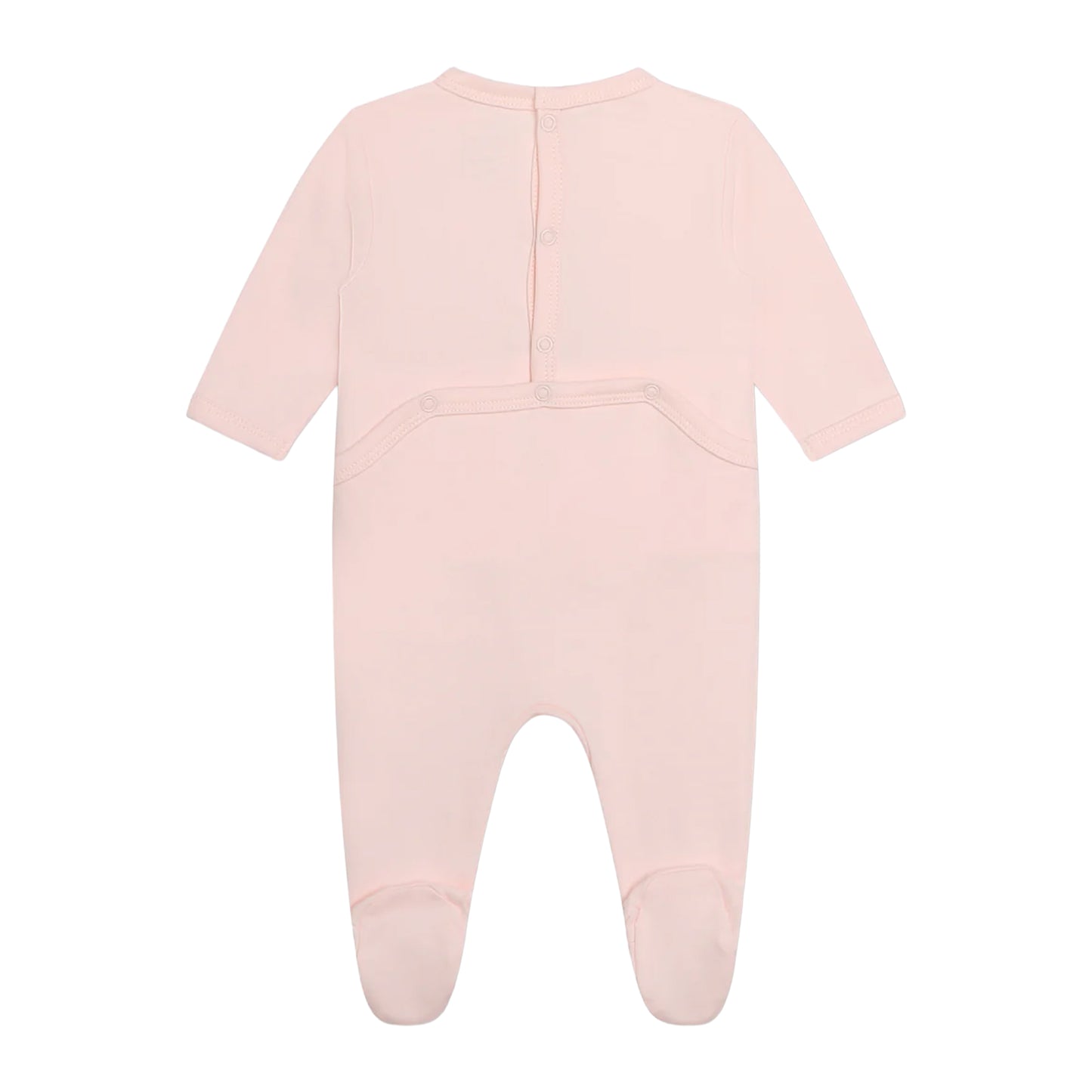 Apricot - Back - Carrement Beau Baby Girls Printed Crew Neck Long-Sleeved Sleepsuit