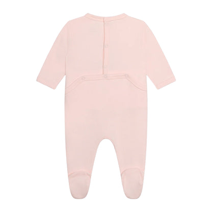 Apricot - Back - Carrement Beau Baby Girls Printed Crew Neck Long-Sleeved Sleepsuit