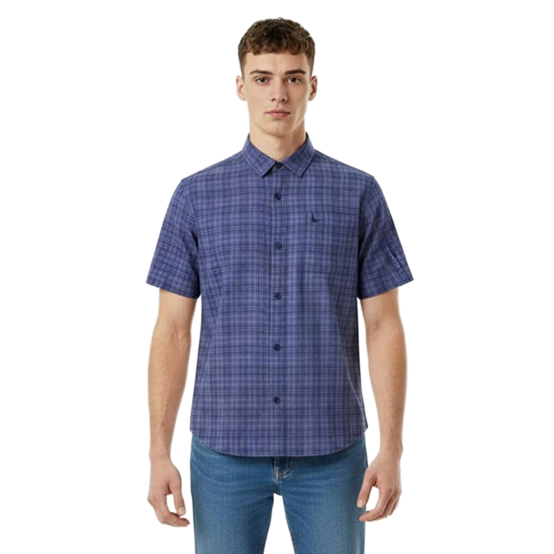Indigo - Side - Jack Wills Mens Checked Pocket Shirt