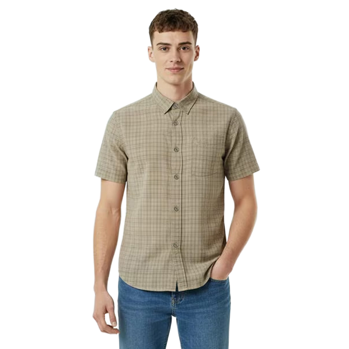 Green - Side - Jack Wills Mens Checked Pocket Shirt