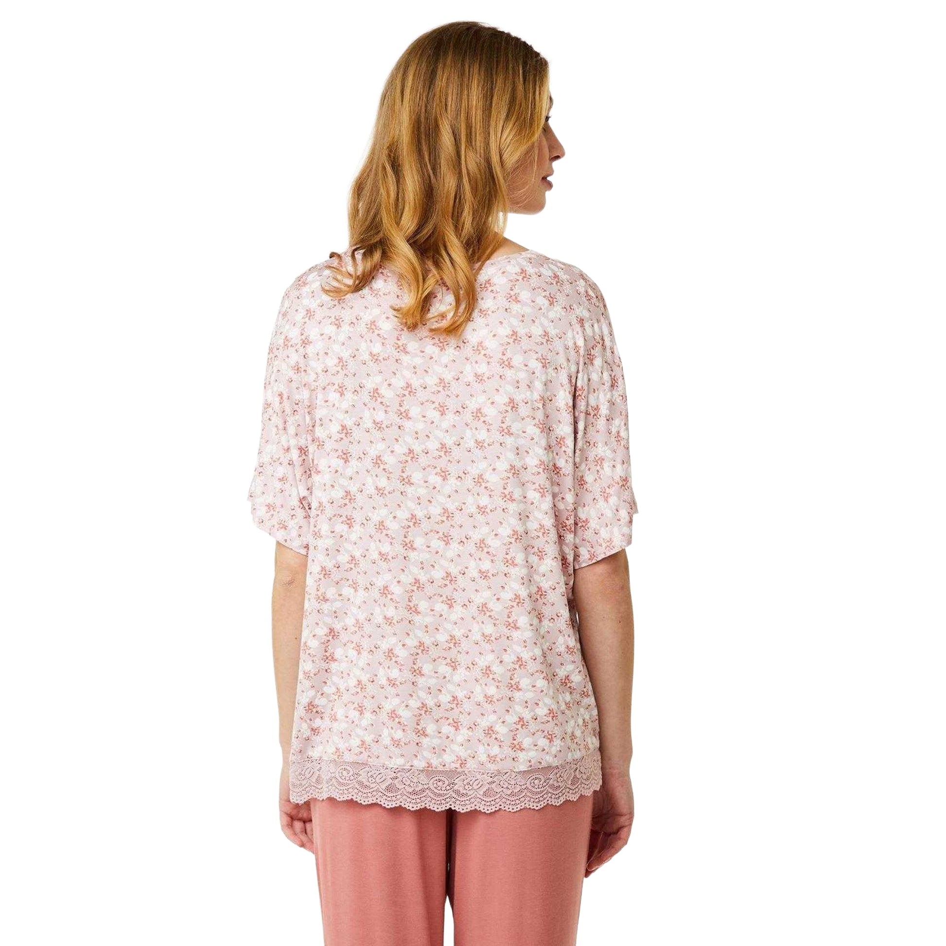 Violet Ice - Side - CCDK Copenhagen Womens-Ladies Rosa Flowers T-Shirt