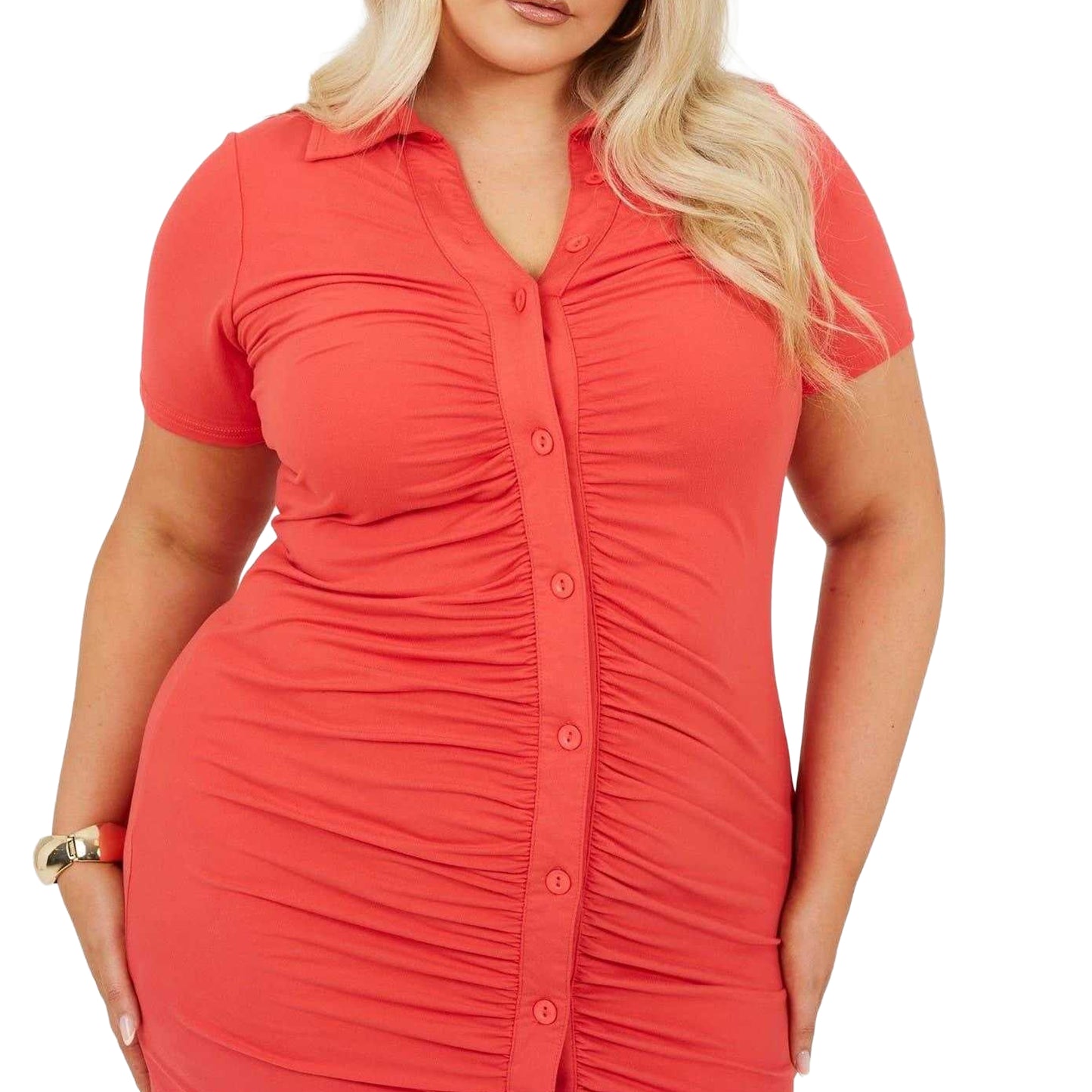 Cayenne - Side - Brave Soul Womens-Ladies Collared Extra-Slim Mini Dress