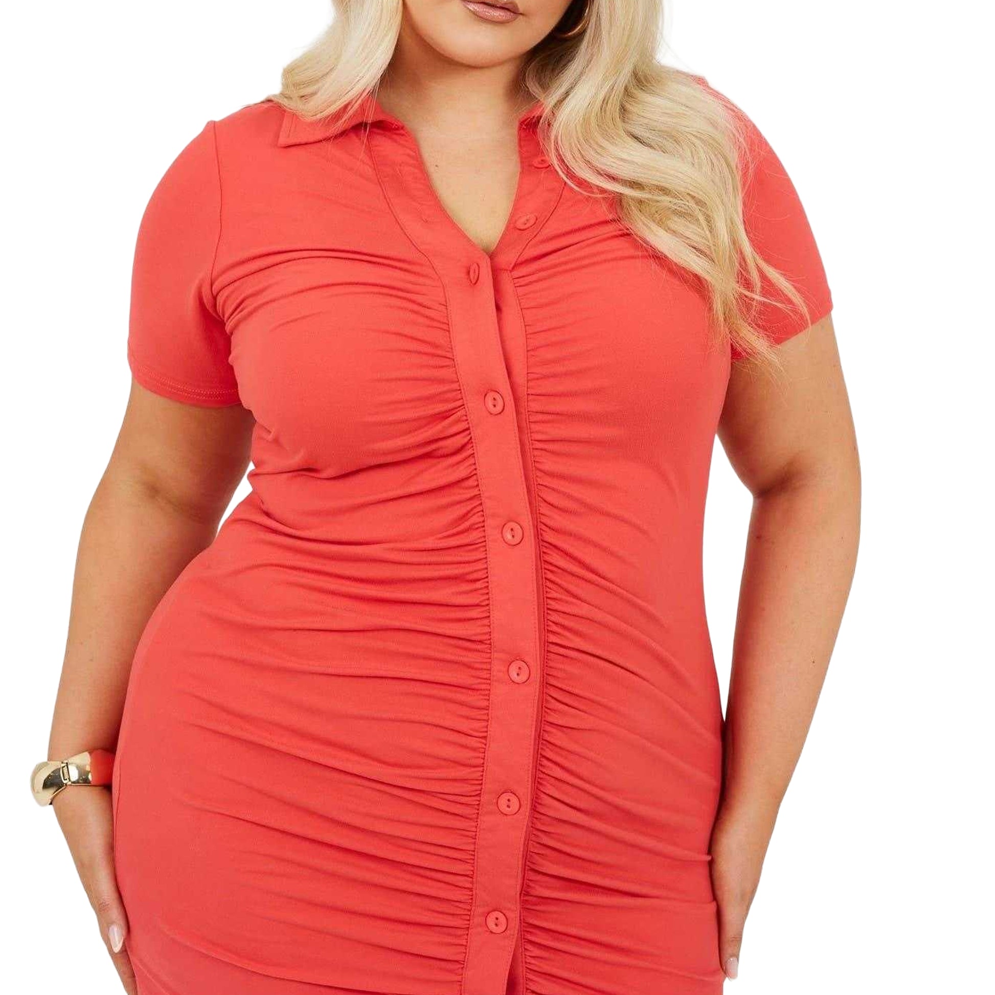Cayenne - Side - Brave Soul Womens-Ladies Collared Extra-Slim Mini Dress
