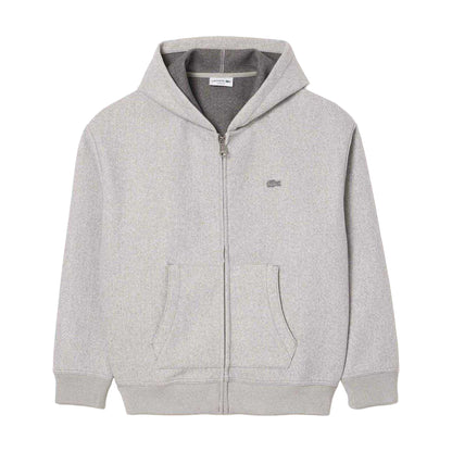 Grey - Front - Lacoste Mens Hooded Full Zip Hoodie