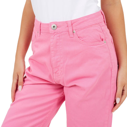 Fuchsia - Side - Brave Soul Womens-Ladies Para Mid Rise Straight Leg Jeans