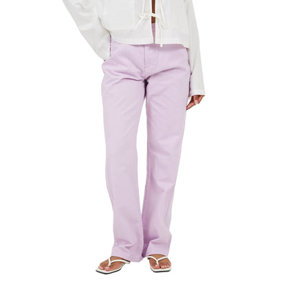 Lilac - Front - Brave Soul Womens-Ladies Para Mid Rise Straight Leg Jeans