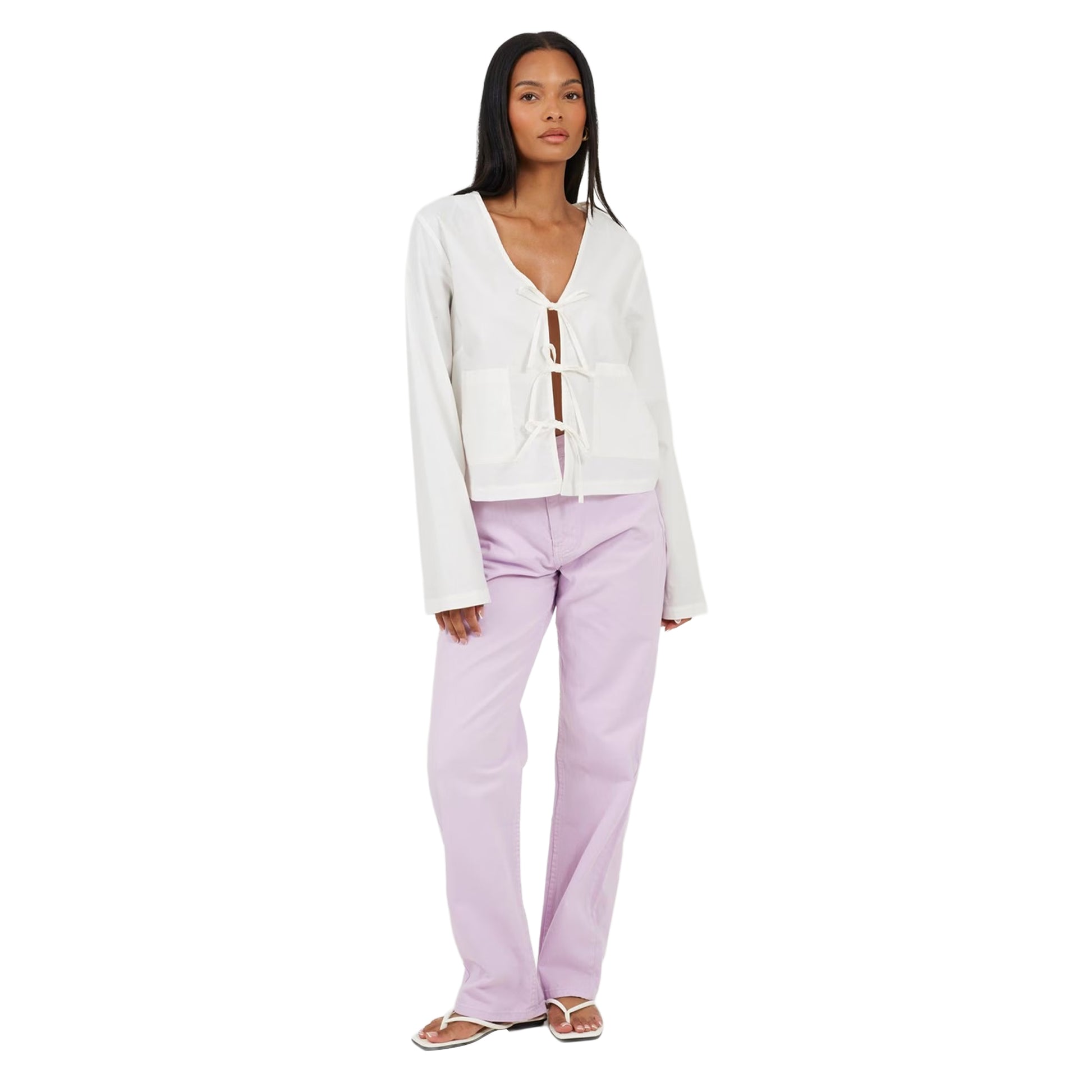 Lilac - Lifestyle - Brave Soul Womens-Ladies Para Mid Rise Straight Leg Jeans