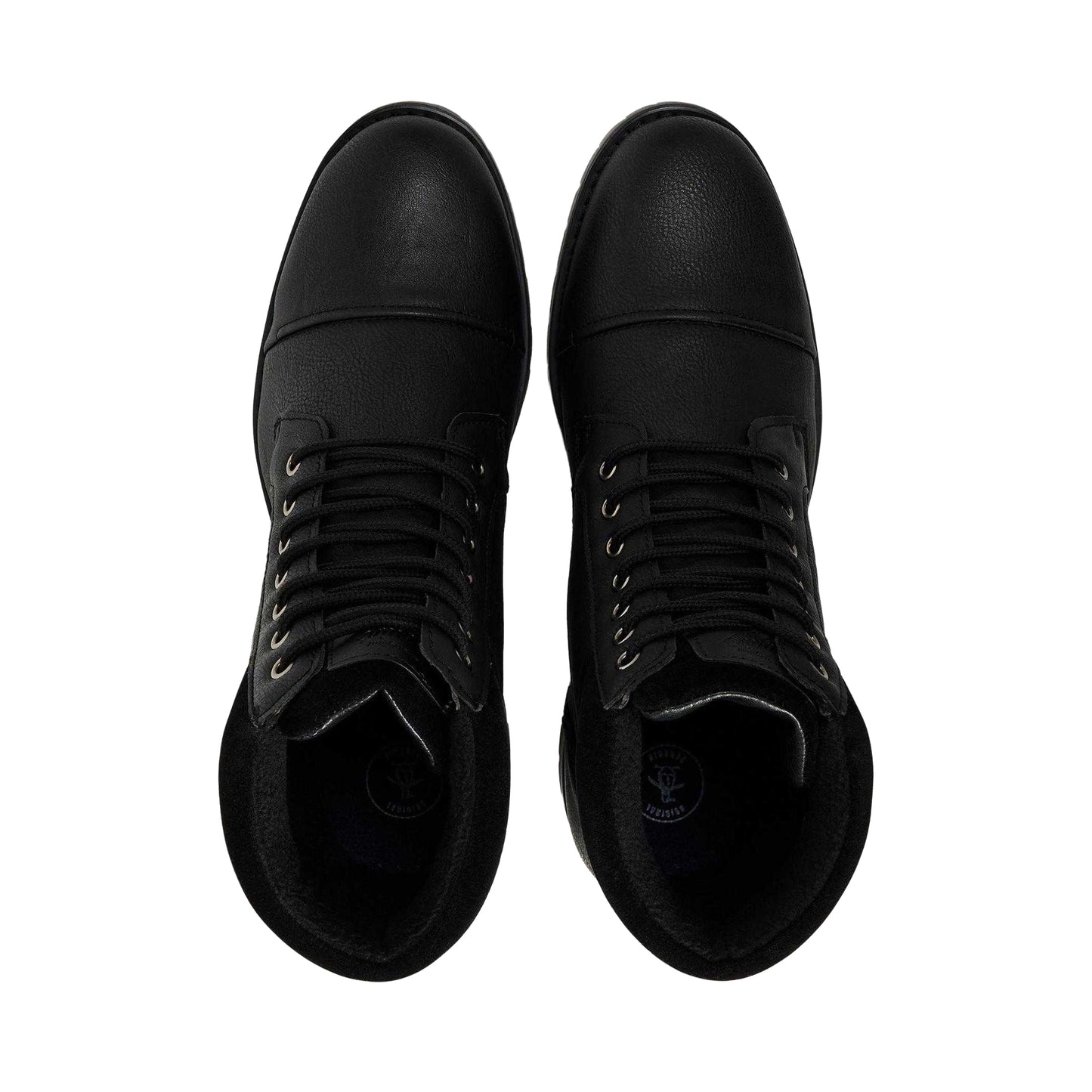 Black - Lifestyle - Original Penguin Mens Plain Leather Combat Boots