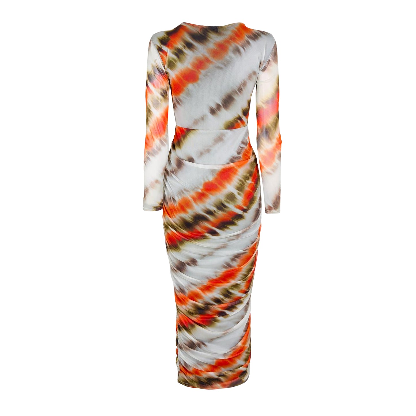 Cream - Back - AX Paris Womens-Ladies Abstract Mesh Bodycon Dress