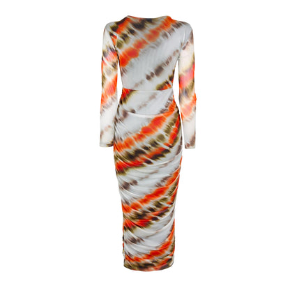 Cream - Back - AX Paris Womens-Ladies Abstract Mesh Bodycon Dress