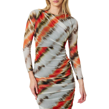 Cream - Side - AX Paris Womens-Ladies Abstract Mesh Bodycon Dress