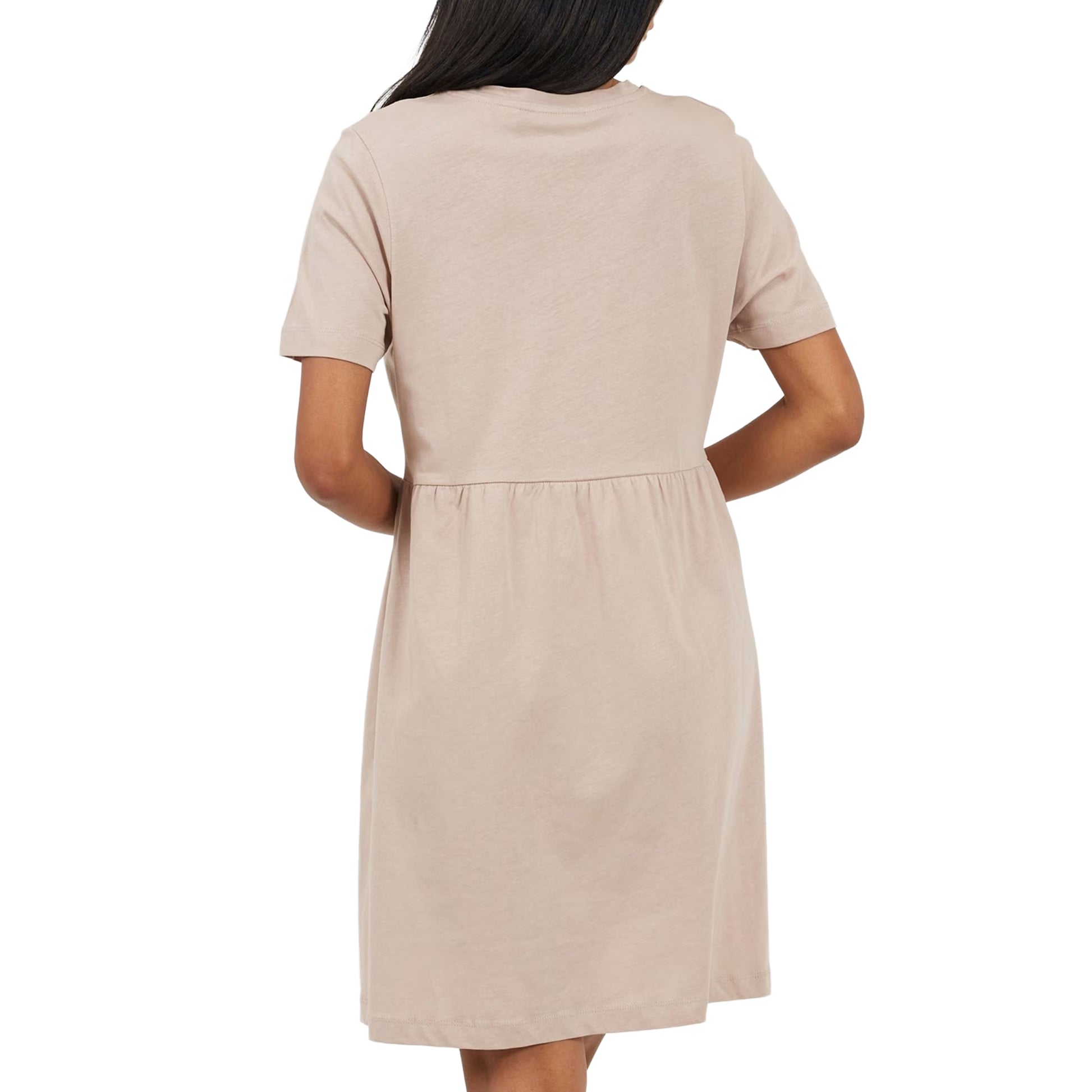 Mushroom - Back - Brave Soul Womens-Ladies Cotton Crew Neck Short-Sleeved Mini Dress