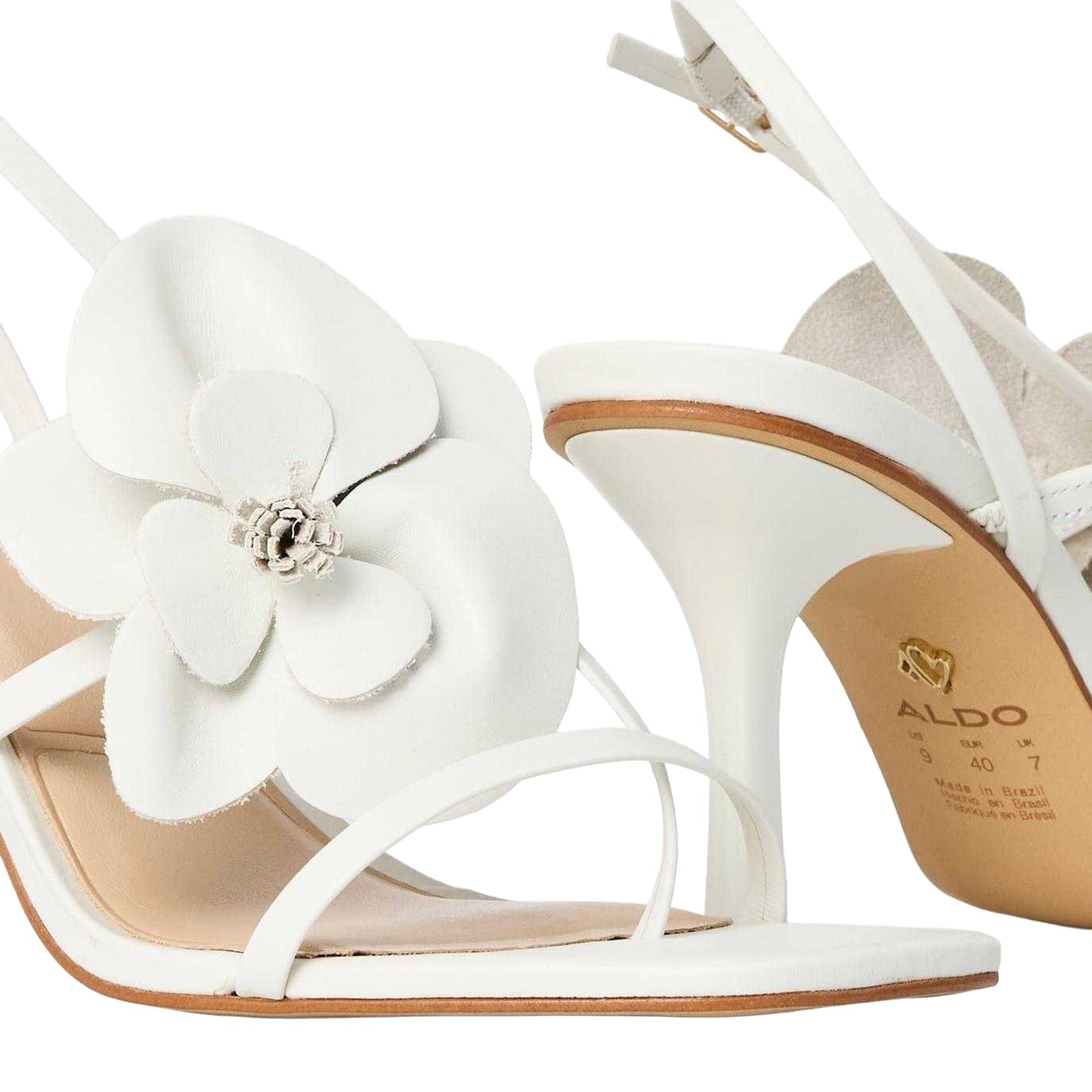 White - Side - Aldo Womens-Ladies Floral Evening Sandals