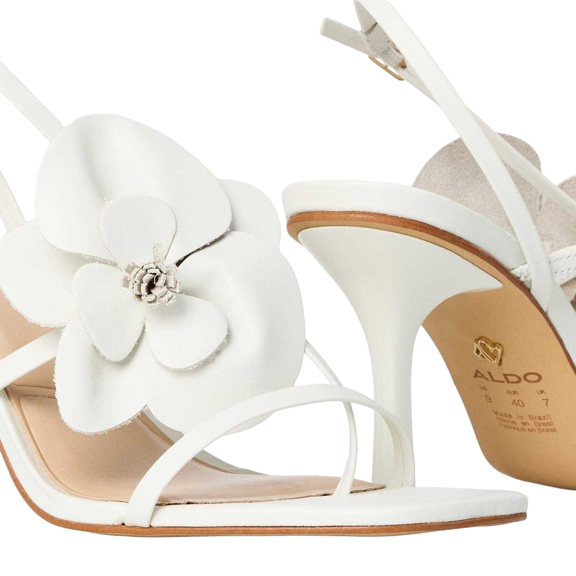 White - Side - Aldo Womens-Ladies Floral Evening Sandals