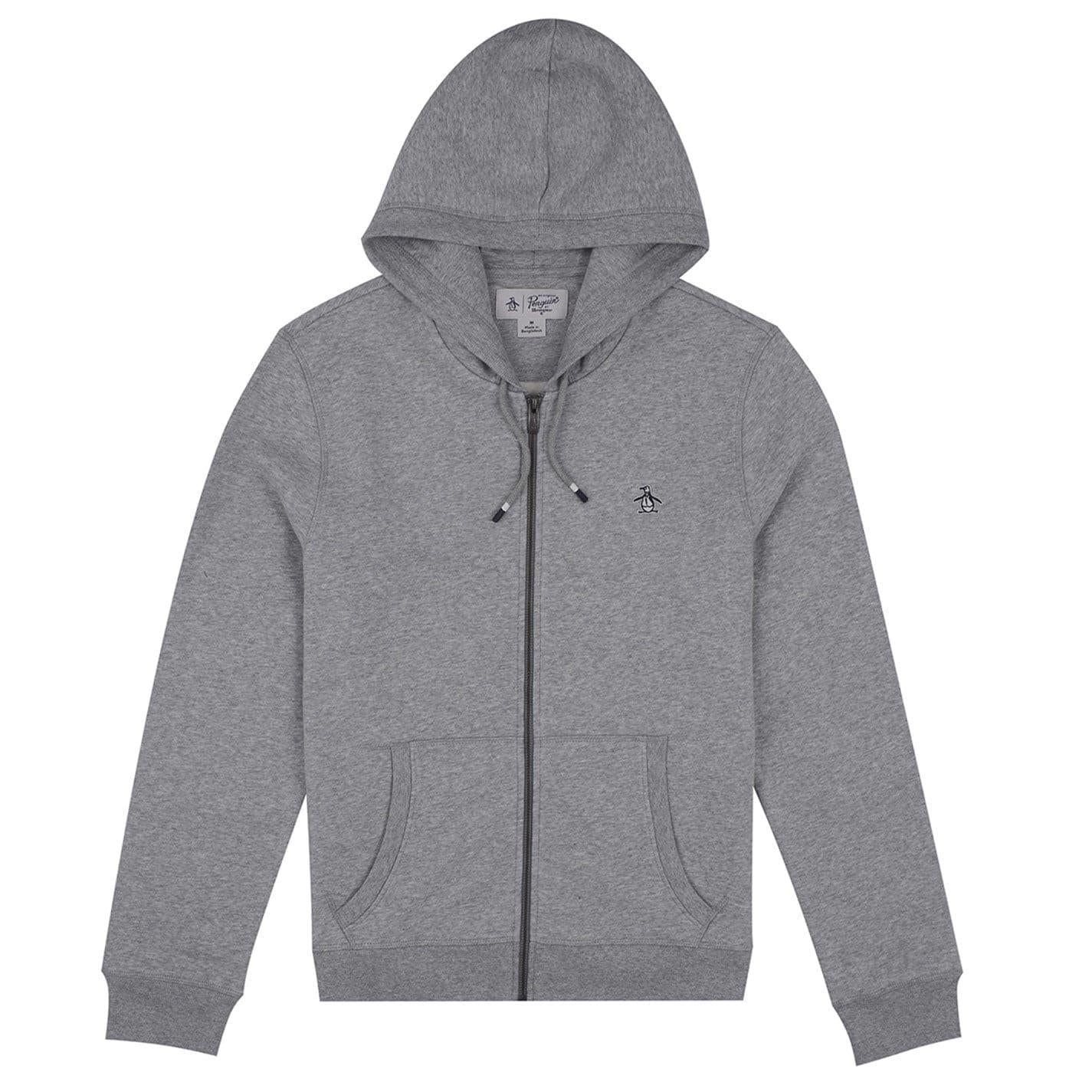 Heather Grey - Front - Original Penguin Mens Pete Regular Hoodie
