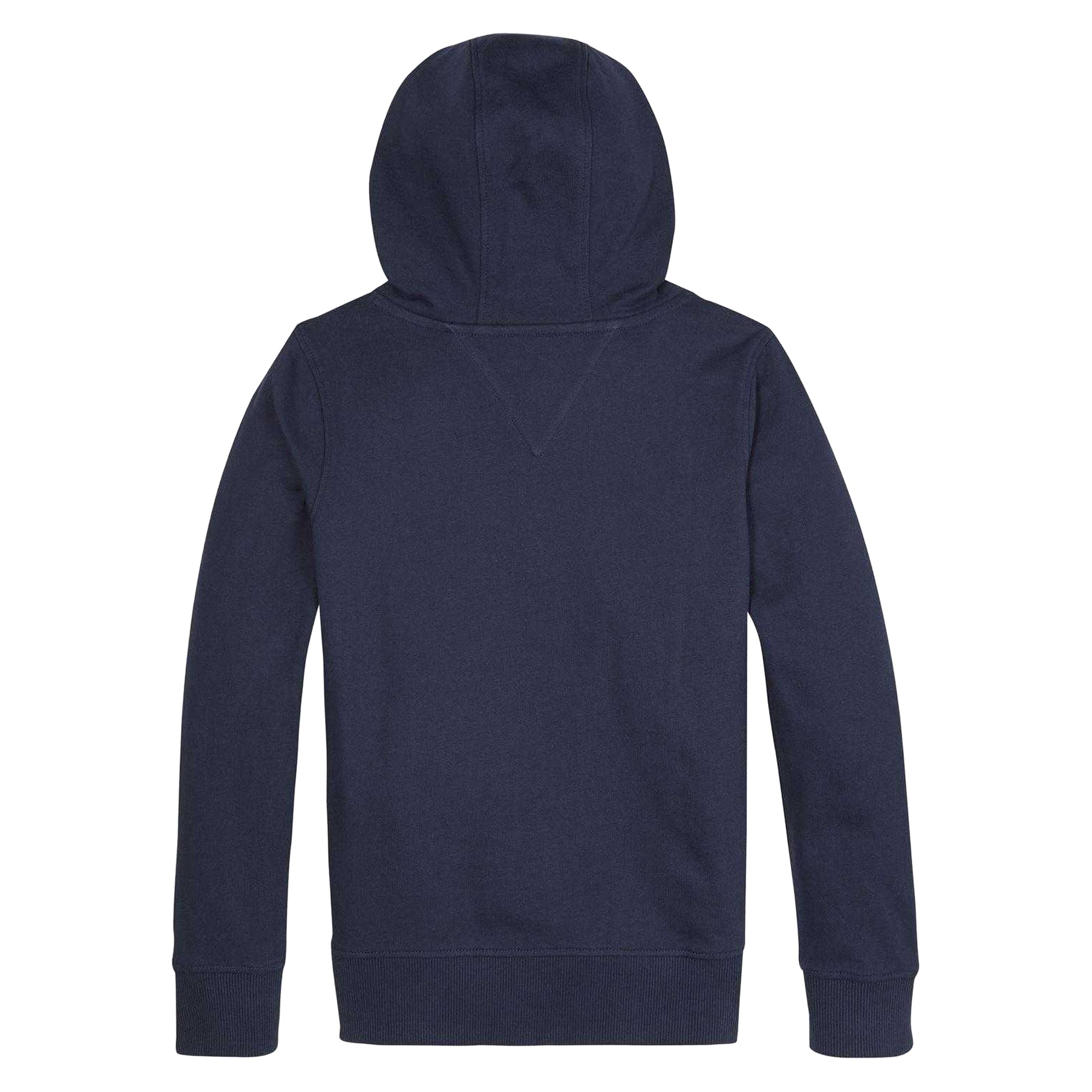 Navy - Back - Tommy Hilfiger Boys Embroidered Logo Cotton Hoodie