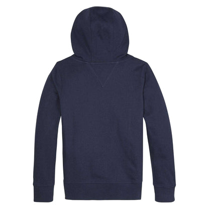 Navy - Back - Tommy Hilfiger Boys Embroidered Logo Cotton Hoodie