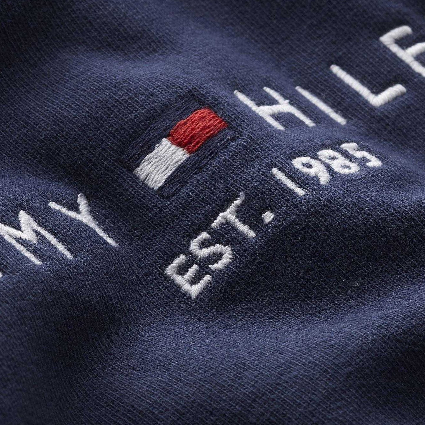 Navy - Side - Tommy Hilfiger Boys Embroidered Logo Cotton Hoodie