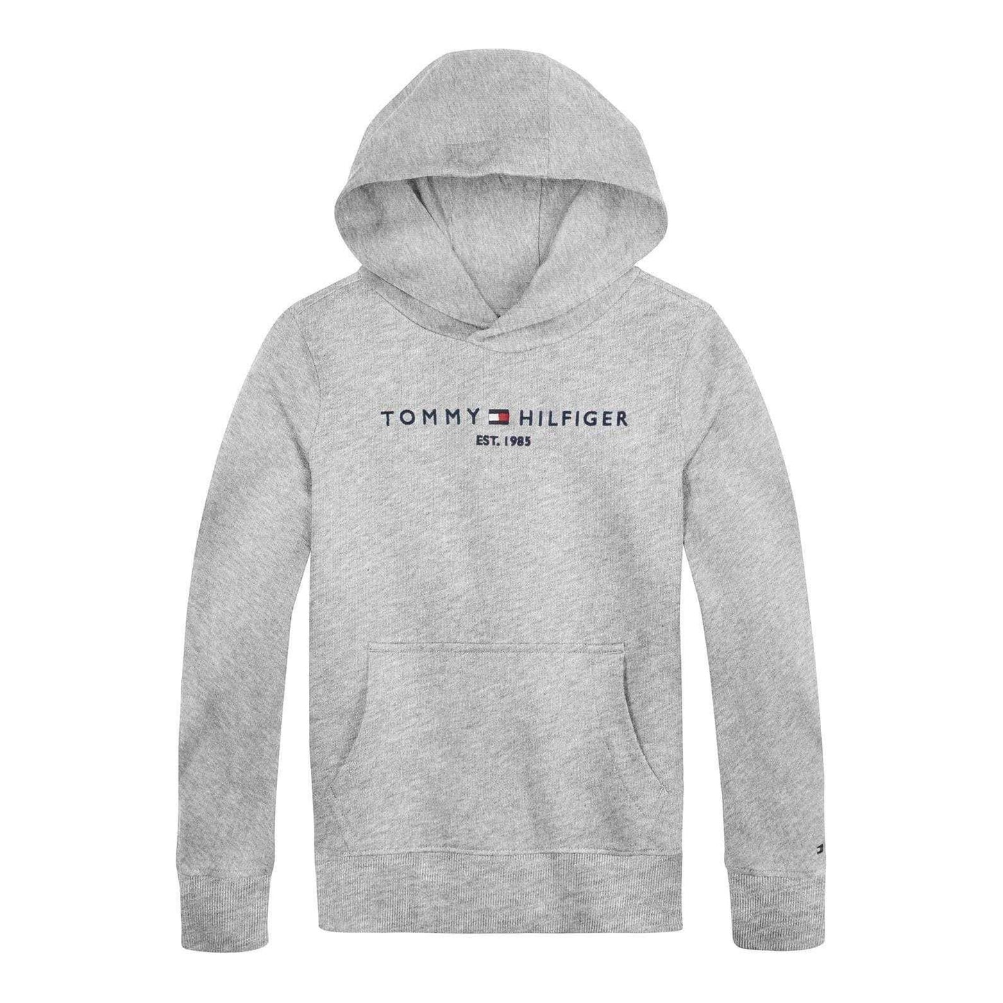Light Grey - Front - Tommy Hilfiger Boys Embroidered Logo Cotton Hoodie