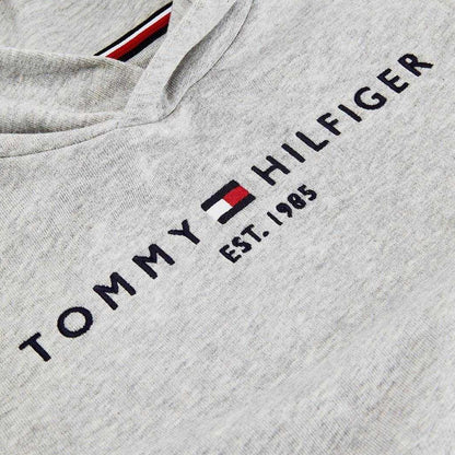 Light Grey - Side - Tommy Hilfiger Boys Embroidered Logo Cotton Hoodie